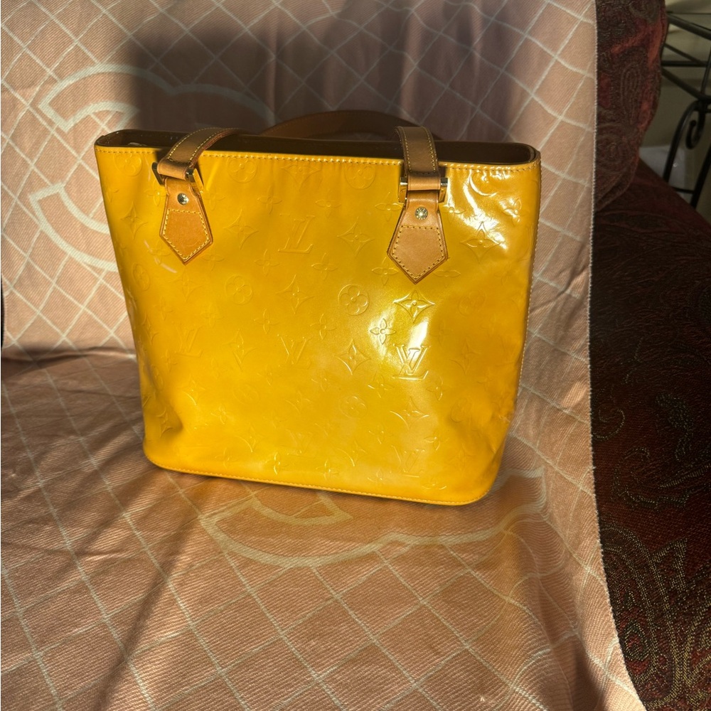 Louis Vuitton Shiny Yellow Tote Bag